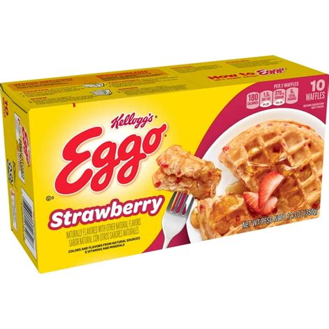 Kellogg's Eggo, Frozen Waffles, Strawberry, Easy Breakfast, 10 Ct, 12.3 ...