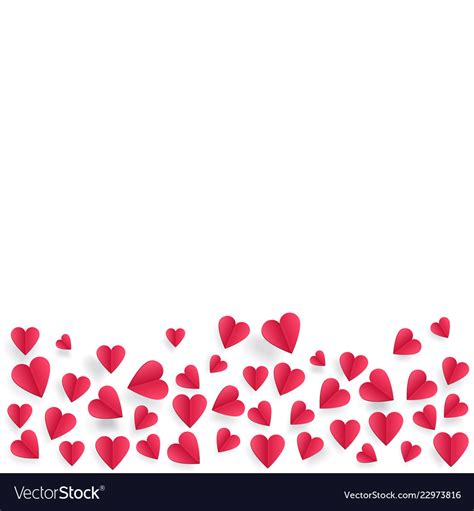 Hearts on abstract love background with paper cut Vector Image