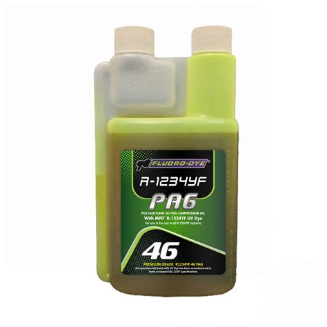 1234YF 46 PAG A/C Compressor Lubricant with MPD DYE For 1234YF Systems 8 oz | Fluoro Dye