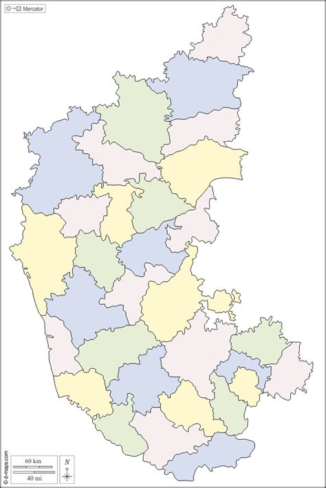 Karnataka free map, free blank map, free outline map, free base map ...