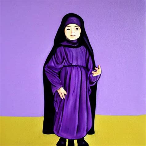 little boy wearing nun outfit. purple and black color | Stable Diffusion | OpenArt
