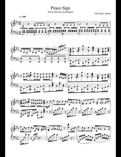 Peace Sign sheet music for Piano download free in PDF or MIDI