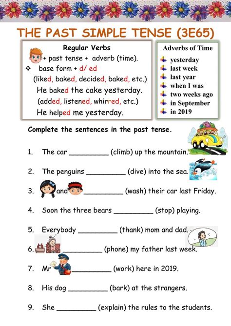 Simple Past Tense Worksheet English Grammer Exercises Simple Past Tense | Hot Sex Picture