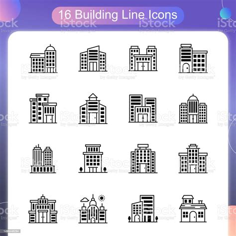 Building Vector Outline Icon Set 02 Stock Illustration - Download Image ...