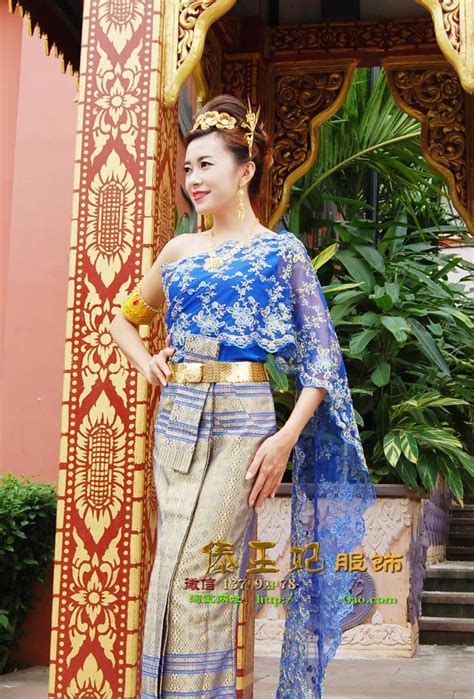 South East Asia Thailand Laos blue wear Mitigated clothes traditional ...