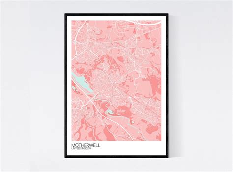 Motherwell Scotland City Map Art Print Many Styles 350gsm | Etsy