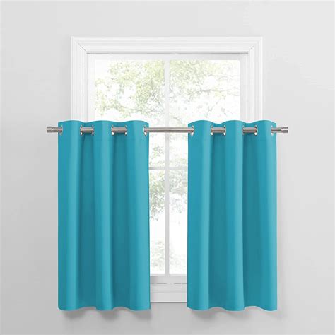 Amazon.com: PONY DANCE Bathroom Window Valances - (42 by 36 inches, Blue Mist, 2 Panels) Room ...