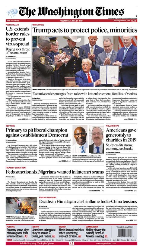 Today's Newspaper — June 17, 2020 - Washington Times