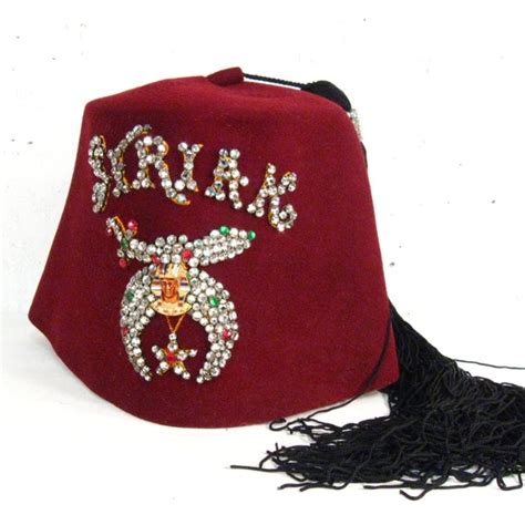 Vintage Fez Shriners hat with rhinestones