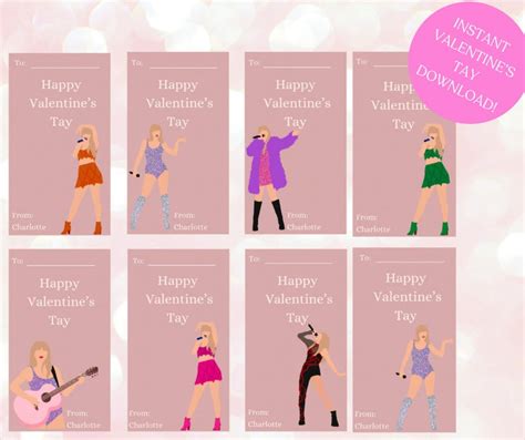 Printable Taylor Swift Valentine's Day Cards Eras Tour Valentine's Day ...