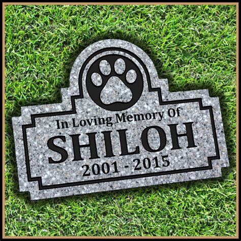 Pet Memorial Grave Marker | Paw Print Headstone | Dog | Cat | Cracker Creek Millworks