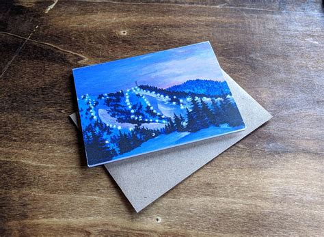 Bogus Basin Night Skiing Greeting Card - Non-Archival Fine Art Prints – sarahterrellillustration