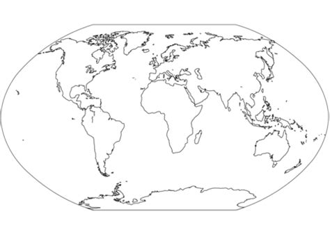 Mapa świata Kontynenty Kontury | Mapa