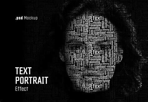 Text Portrait Masking Effect for Photoshop / Text Portrait Effect ...