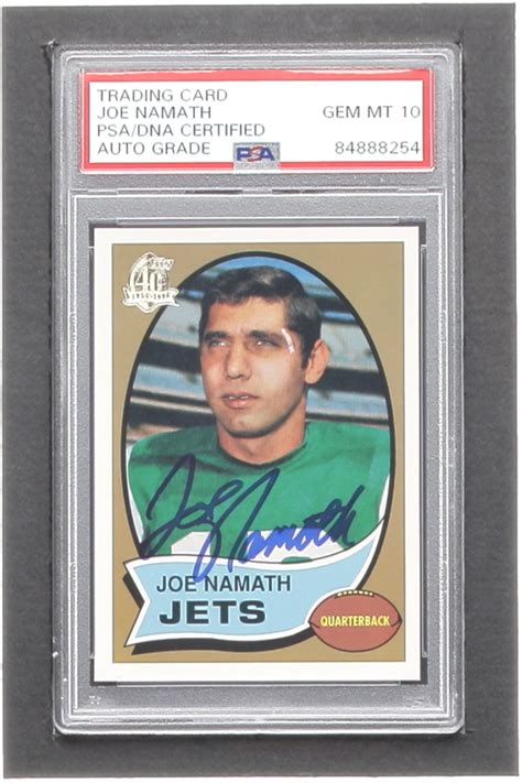 Joe Namath Signed 1996 Topps Namath Reprints #6 / 1970 (PSA | Autograph ...