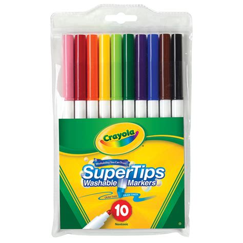 Crayola Washable Super Tip Marker 10-Color Set - Walmart.com