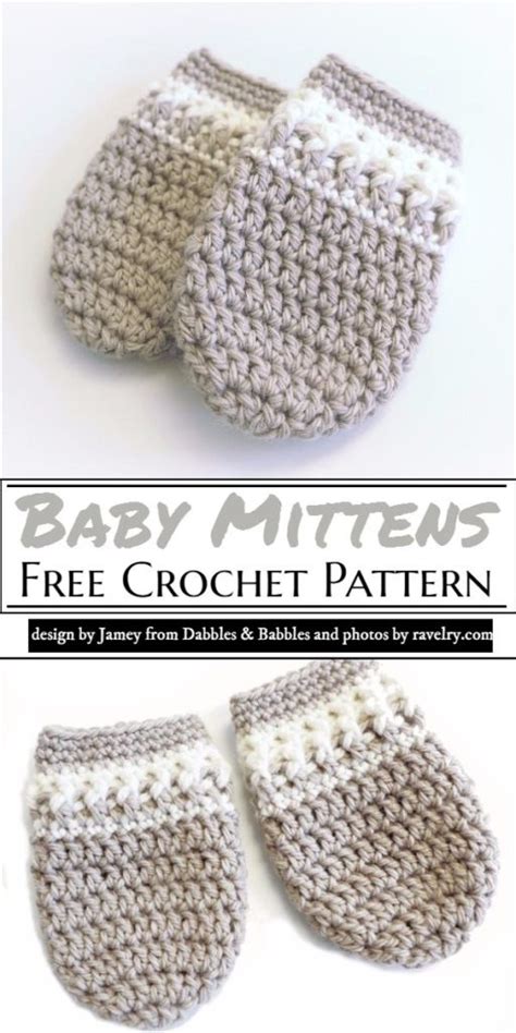 24 Cozy And Stylish Free Crochet Baby Mitten Patterns