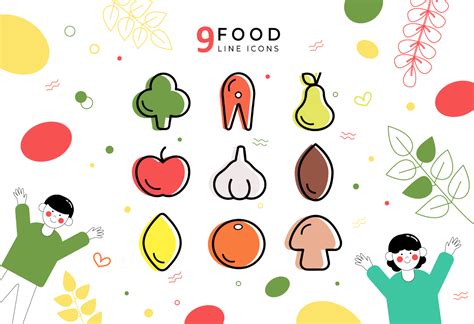 Set of healthy food line icons on Behance