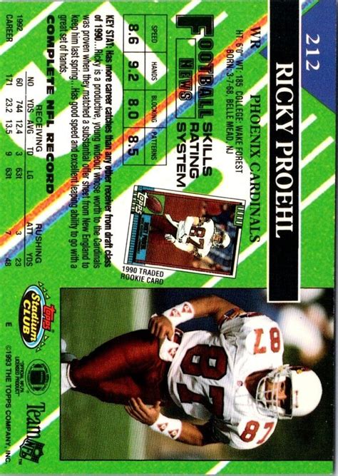 1993 Stadium Club Super Teams Bowl Ricky Proehl #212 Phoenix Cardinals | eBay