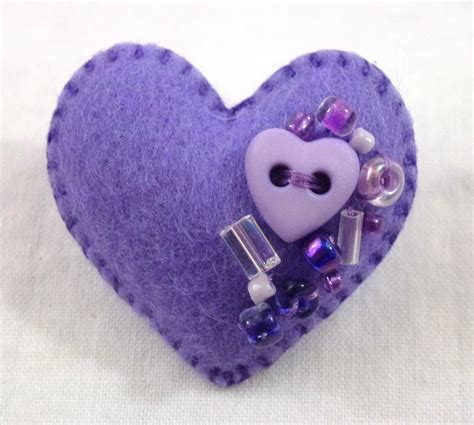 365 Sewn Hearts: Beaded Wool Felt Hearts