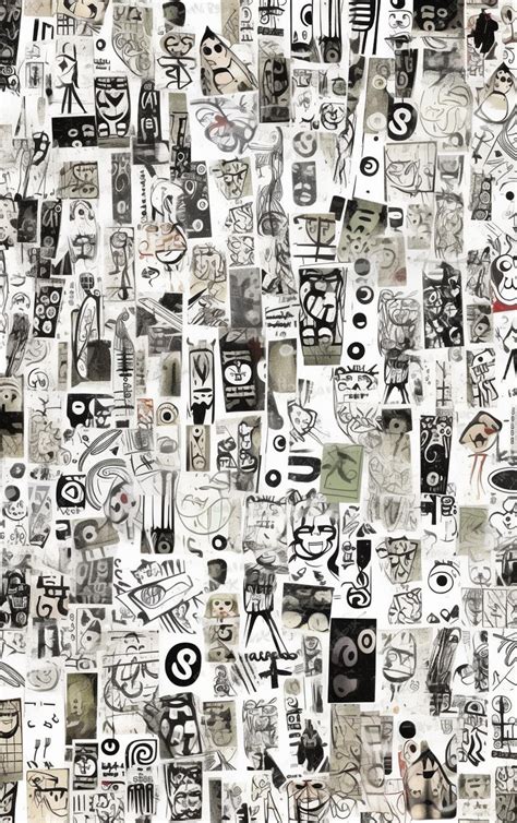 Premium AI Image | A large collage of drawings including one that says'the word art