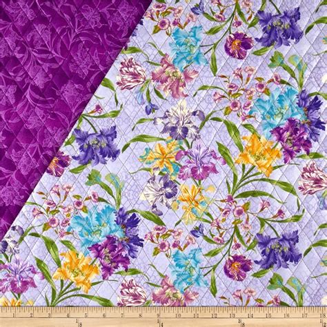 Garden Rendezvous Double Sided Quilted Floral Lavender | Pre quilted fabric, Quilting projects ...