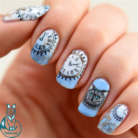 Alice Through The Looking Glass - Cheshire Cat Nail Art | Nailzini: A ...