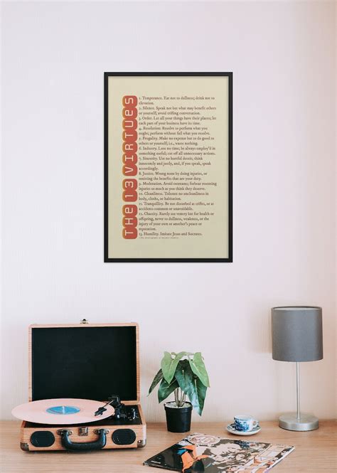 13 Virtues by Benjamin Franklin Poster, Inspirational Poster - Etsy