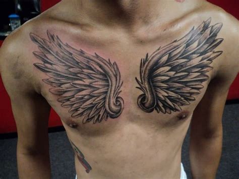 25 fantastic Angel Chest Tattoo For Man & Woman In Black & Colourful Ink