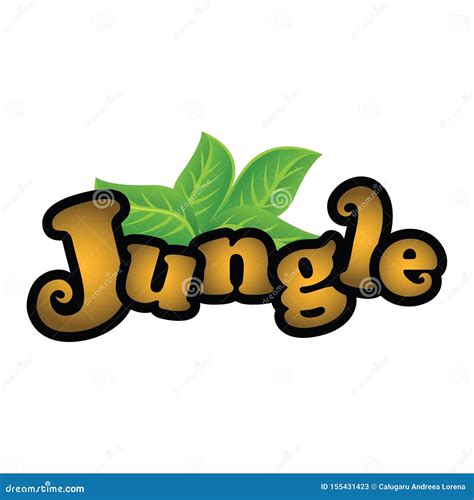 Jungle Logo with leaves stock vector. Illustration of graphic - 155431423