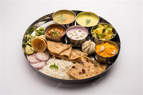 Premium Photo | Maharashtrian food Thali or platter. Mumbai style Meal from Indian