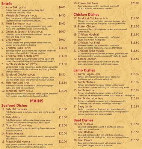 Rasoi Indian Restaurant Menu, Menu for Rasoi Indian Restaurant, Osborne ...