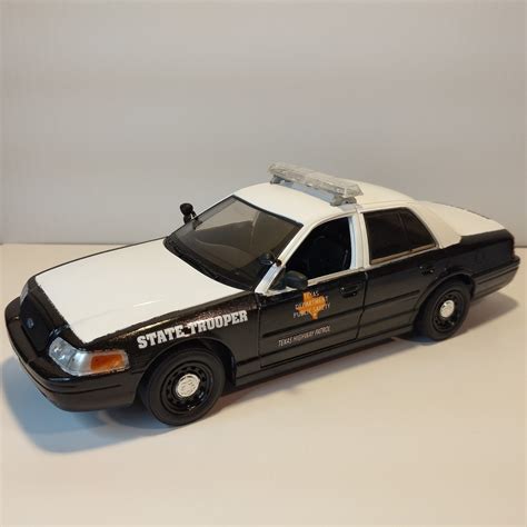 Texas Highway Patrol State Trooper Police Model Car Diecast 2008 Ford Crown Victoria 1:24 Scale ...