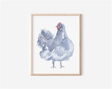 Chicken Art Print Chicken Watercolor Nursery Wall Art - Etsy