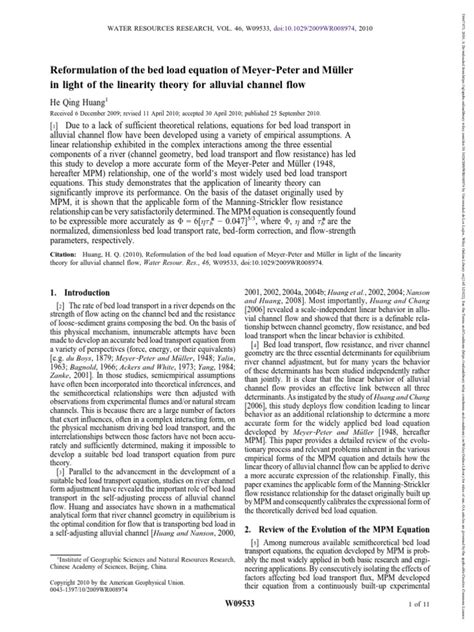 Reformulation of The Bed Load Equation of Meyer Peter y Muller | PDF | Stress (Mechanics) | Physics