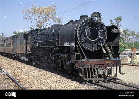 Indian Railways, steam locomotive on train from Udaipur to Ahmadabad ...