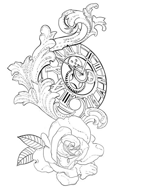 Pin by Alexssander on Tattoo | Tattoo stencil outline, Clock tattoo design, Watch tattoo design