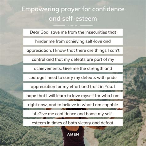 Empowering prayer for confidence and self-esteem – AvePray