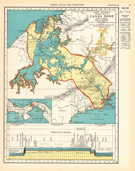 1937 Antique PANAMA CANAL Map 1930s Canal Zone Map Travel Map | Etsy | Panama canal, Vintage ...