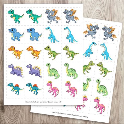 Free Printable Dinosaur Matching Game (for your dino-loving child) - The Artisan Life