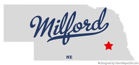 Map of Milford, NE, Nebraska