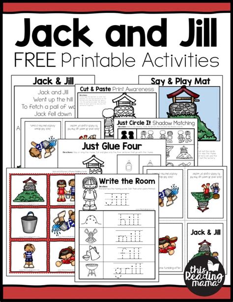 Printable Jack and Jill Nursery Rhyme Activities - This Reading Mama ...