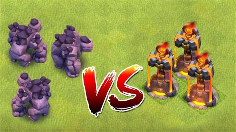 New Inferno tower vs. New Golem lvl 9 "Clash Of Clans" Battle for power ...