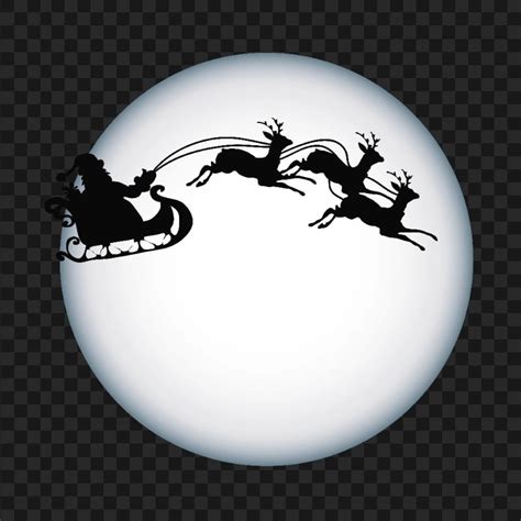 Santa Claus's Reindeers Moon Silhouette HD PNG | Citypng