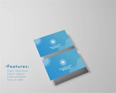 Premium PSD | Blue business card mockup