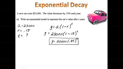 Exponential Decay Word Problems - YouTube