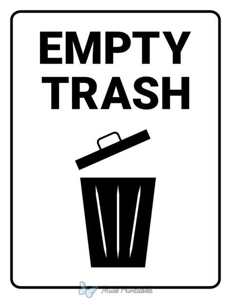 Printable Empty Trash Sign