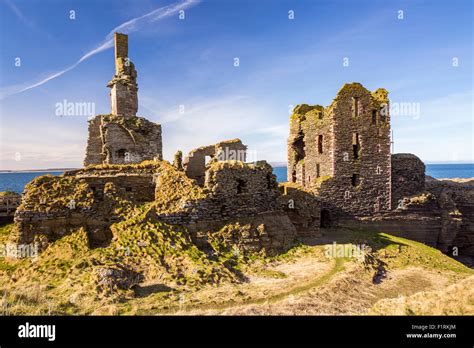 Castle Sinclair Girnigoe, Wick, Caithness, Highland, Scotland, United Kingdom, Europe Stock ...