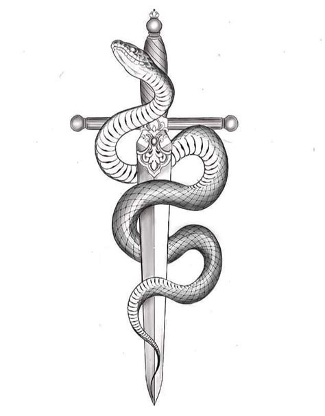 Serpent Tattoo, Scepter Tattoo, Snake And Dagger Tattoo, Small Snake Tattoo, Snake Tattoo Design ...