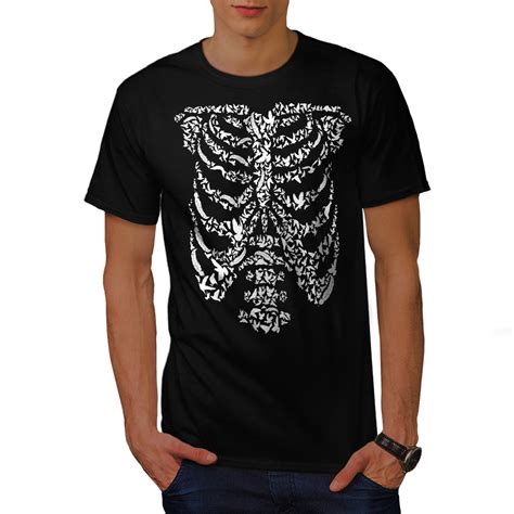 Wellcoda Art Skeleton Bones Skull Mens T-shirt, Graphic Design Printed ...